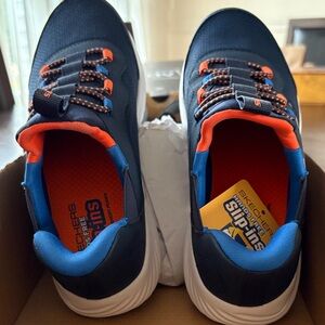 Skechers Kids Navy and Orange Sneakers